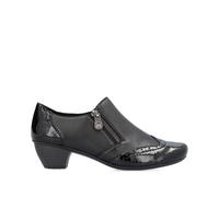 Rieker41757 low heel leather trouser shoe boots with zip
