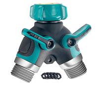 Riemex Metal Garden Hose Splitter Upgraded 2020, 2 Way Y Hose Connector, Easy Grip Splitter, Sturdy Connector with 3/4 "Connector and Rubberized Grip for Garden, 1 Pack