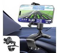 RIEMKSL Car Phone Holder Dashboard Phone Mount, 2025 Upgraded 360 Degree Rotation Multifunctional Clip Design, Universal Car Phone Mount Compatible with 4-7 Inch Cell Phones (Black)