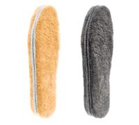 riemot 2 Pairs Genuine Sheepskin Insoles for Men Women,Warm Furry Lambswool Insole,Soft Fluffy Fleece Inner Soles for Snow Boots,Winter Shoes,Slippers Cream Grey EU44（UK10）