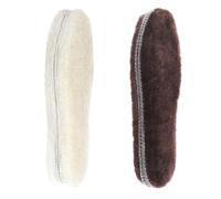 riemot 2 Pairs Genuine Sheepskin Insoles for Men Women,Winter Warm Fluffy Wool Insoles,Soft Cosy Furry Lambswool Fur Shoe Replacment Insole for Snow Boots,Slippers,Lambswool Beige Brown EU37（UK4）