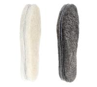 riemot 2 Pairs Genuine Sheepskin Insoles for Men Women,Winter Warm Fluffy Wool Insoles,Soft Cosy Furry Lambswool Fur Shoe Replacment Insole for Snow Boots,Lambswool Insoles Beige Grey EU38（UK5）