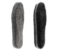 Riemot 2 Pairs Insoles - Men & Women, Winter Warm Fluffy Wool Insoles, Soft Cosy Lambswool Fur Shoe Replacements for Snow Boots, Slippers - Black & Grey, EU42 (UK8)