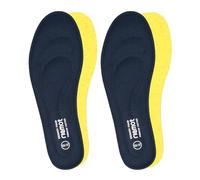 riemot 2 Pairs Memory Foam Insoles for Men and Women,Replacement Inner Soles for Sports,Work Boots,Trainers,Sneakers and Walking Shoes,Cushioned Soft Shoe Inserts Yellow-Navy 3 UK/36 EU