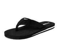 riemot Flip Flops Men's Thongs Sandals, Comfort Lightweight Thong with Arch Support Shoes Summer Outdoor Beach Pool Sandal, Non-Slip Walking Slippers,Black UK 7/EU41