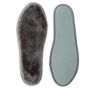 riemot Genuine Sheepskin Insoles for Men Women, Super Thick Premium Lambswool Insoles for Wellies Slippers Boots, Warm Fleece and Comfortable Shoe Insoles for Cold Winter, Grey, Men UK11/EU45