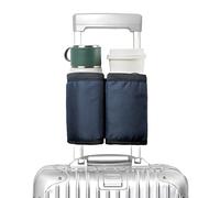 riemot Luggage Travel Cup Holder, Free Hand Drink Caddy - Hold Two Coffee Cups, Fits Roll on Suitcase Handles - Gifts for Travelers, Tourist, Flight Attendants Travelers Accessories