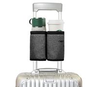 riemot Luggage Travel Cup Holder, Free Hand Drink Caddy - Hold Two Coffee Cups, Fits Roll on Suitcase Handles - Gifts for Travelers, Tourist, Flight Attendants Travelers Accessories