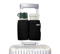 riemot Luggage Travel Cup Holder, Free Hand Drink Caddy - Hold Two Coffee Cups, Fits Roll on Suitcase Handles - Gifts for Travelers, Tourist, Flight Attendants Travelers Accessories