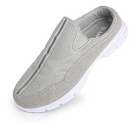 riemot Mens Breathable Mesh Mules Shoes Lightweight Slip on Mule Grey 11 UK/45 EU