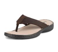 riemot Men's Leather Flip Flops, Comfort Thong Sandals with Memory Foam Insoles, Anti-Slip Beach Slippers, Lightweight Summer Casual Footwear for Holiday, Walking, Pool, or Daily Wear, UK 8
