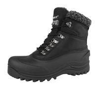 riemot Men's Snow Boots Waterproof Walking Boots Warm Comfortable Trekking Hiking Shoes for Outdoor Lace Up Fur Lined Dog Walking Yard Gardening Shoes Size Black 8UK /42 EU