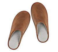 riemot Men's Terry Cloth Slippers four Seasons Comfort Lightweight Shoes Men, Soft Anti-skid Indoor Slipper, Brown EU44-45/UK10-11