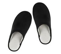 riemot Men's Terry Cloth Slippers four Seasons Comfort Lightweight Shoes Men, Soft Anti-skid Indoor Slipper, Black EU46-47/UK12-13