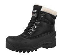 riemot Men's Womens Snow Boots Waterproof Lace-Up Boots with Warm Faux Fur Lining and Grip Sole for Cold Weather Dog Walking Black 3 UK/36 EU