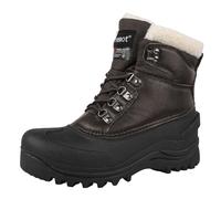 riemot Men's Womens Snow Boots Waterproof Walking Boots Warm Comfortable Trekking Hiking Shoes for Outdoor Lace Up Fur Lined Dog Walking Yard Gardening Shoes Brown Size 12 UK/46 EU