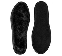 riemot Sheepskin Insoles for Women,Thick Furry Lambswool Insoles,Soft Cosy Fluffy Lamb Shoe Replacment Inner Soles Black 12 UK/46 EU