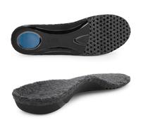 riemot Sheepskin Insoles Lambswool Arch Support Shoe Inserts for Men Women Orthotic Insoles for Plantar Fasciitis Suitable Athletic Hiking Boots Shoe Soles Grey 10UK/44EU