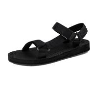 riemot Summer Sandals for Men, Comfort Breathable Beach Casual Walking Sandal, Arch Support Slides with Adjustable Buckle Straps, Anti-slip Outdoor Sports Lightweight Sandals, Black UK11/EU45