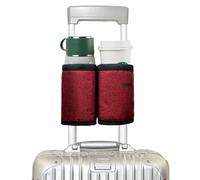 Riemot Travel Luggage Drink Holder Hands-Free Trolley Holds Two Coffee Cups ID Pockets Money Belt for Flight Attendants Travellers Accessories, Red, RM024VC