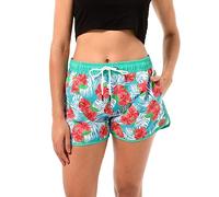 riemot Women Swim Shorts Quick-Dry Board Shorts with Pockets, Summer Swimming Surf Trunks with Mesh Liner & Adjustable Waist, Tropical Beach Holiday Gym Essential, S
