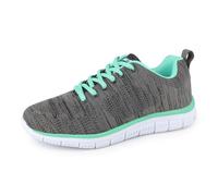 riemot Womens Mens Trainers Running Shoes Lightweight Walking Training Sports Sneakers Ladies Cushioned Breathable Mesh Gym Athletic Non Slip Tennis Badminton Jogging Casual Workout Shoes Grey 5 UK