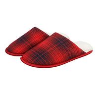 riemot Women's Men's Winter Warm Slippers, Black red, 5/6 UK