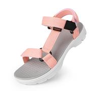 riemot Women's Sports and Outdoor Sandals, Comfortable Summer Sandal with Adjustable Straps, Open-Toe Slip-On Flats, Lightweight Casual Beach Shoes for Walking, Hiking, Trekking, Pink, UK 5