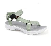 riemot Women's Sports and Outdoor Sandals, Comfortable Summer Sandal with Adjustable Straps, Open-Toe Slip-On Flats, Lightweight Casual Beach Shoes for Walking, Hiking, Trekking, Green, UK 3