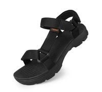 riemot Women's Sports and Outdoor Sandals, Comfortable Summer Sandal with Adjustable Straps, Open-Toe Slip-On Flats, Lightweight Casual Beach Shoes for Walking, Hiking, Trekking, Black, UK 5