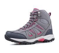 riemot Womens Waterproof Hiking Shoes Lightweight Anti-Slip Trekking Boots Breathable Cushioned Trainers for Running Walking Mountain Trails Outdoor Adventures, Grey, UK 3