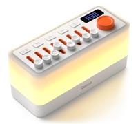 RIENOK Bedside Lamp with Bluetooth Speaker, 11 Colors Night Light Adjustable Brightness, 8 Sound Effects for Sleeping Yoga Aid Meditation, Gifts for Teenage Girls Boys Women