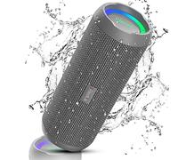 Rienok Portable Bluetooth Speaker with Reinforced Bass, 30H, Bluetooth 5.3, 30W Powerful Speaker, IPX7, AUX, TF Card, for Party/Travel/Outdoor, Grey