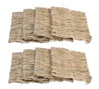 Rieoany 8 Pack Woven Grass Mat for Rabbit, Bunny Toys Boredom Breakers Rabbit Hay Bedding Nest Chew Straw Snuffle Mat Small Animal Enrichment Cage Accessories, for Rat Guinea Pig Hamster Chinchilla