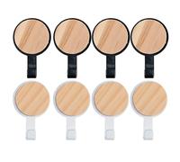 Rieoany 8 Pieces Adhesive Hooks Self-Adhesive Tea Towel Holders ABS and Bamboo 3kg Load Capacity Towel Hooks for Kitchens, Bathrooms, and Closets Black White