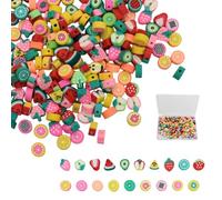 Rieoany Polymer Clay Bead Kit for Kids, 200 Pcs 7-10 Mm, DIY Bracelet & Necklace, Storage Box