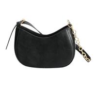 Rieoany Small Crescent Shoulder Bag for Women, PU Leather Half Moon Crossbody Bag with Zipper, Compact Purse for Dating, Travel, Shopping, 22 cm Wide at the Top, 23.5 cm Wide at The Bottom, Black