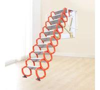 Rieort Attic Staircase Folding Ladder Pull Down Attic Ladder Hidden Ladder for Decor House Telescoping Ladder Manual Attic Stairs Folding Ladder(2.5-3m)