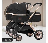 Rieort Foldable twin stroller Double Seat Tandem Strollers Lightweight Portable trolley stroller Aluminum alloy Double Stroller