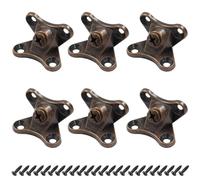 Rierdge 10 Pcs Vintage Red Bronze Detachable Corner Brace, Zinc Alloy Right Angle Brackets, Metal L Brackets for Tables, Furniture, Shelves with Screws