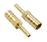 Rierdge 2 Pcs Brass Barb Fitting 10mm to 4mm Barbed Reducing Splicer Mender Union Adapter for Air Water Fuel