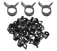 Rierdge 20 Pcs 1/4 Inch ID Spring Band Type Clamps, 6mm Fuel Hose Clamps Fasteners, Black Spring Hose Clip for Fuel Hose Line Water Pipe Air Tube Hose