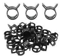 Rierdge 20 Pcs 3/8 Inch ID Spring Band Type Clamps, 10mm Fuel Hose Clamps Fasteners, Black Spring Hose Clip for Fuel Hose Line Water Pipe Air Tube Hose