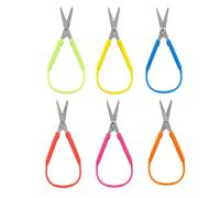 Rierdge 24 Pack 5.5" Loop Scissors, Kids Handle Scissors with Self-Adaptive Opening Handles for Toddlers and Preschoolers, 6 Colors