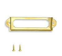 Rierdge 30 Pcs Antique Label Holder, 2.3 Inch Long Metal Office File Cabinet Shelves Drawer Name Card Label Holder Frames with Screws (Gold)