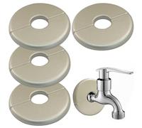 Rierdge 4 Pcs Gold Wall Split Flange Escutcheon Plate for 0.6"/16mm Pipe