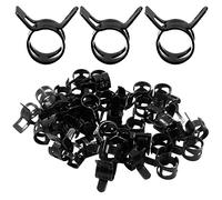 Rierdge 40 Pcs 0.35 Inch ID Spring Band Type Clamps, 9mm Fuel Hose Clamps Fasteners, Black Spring Hose Clip for Fuel Hose Line Water Pipe Air Tube Hose