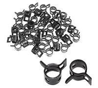 Rierdge 40 Pcs 1/4 ID Spring Band Type Clamps, 6mm Fuel Hose Clamps Fasteners, Black Spring Hose Clip for Fuel Hose Line Water Pipe Air Tube Silicone Hose, Fit 6.5-7.2mm OD Hose