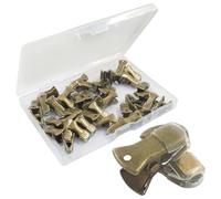 Rierdge 40 Pcs Small Alligator Clamps Metal Clips - Flat Mouth Mini Clips Tiny Utility Clamps for Crafts, DIY, Badge Holders(Bronze)