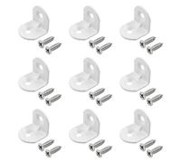 Rierdge 40 Pcs White Corner Brace L Bracket, 0.75 x 0.75 x 0.73”/ 20 x 20 x 18.5mm Iron Right Angle Brackets, Metal Joint Right Angle Bracket for Tables, Furniture, Shelves with Screws